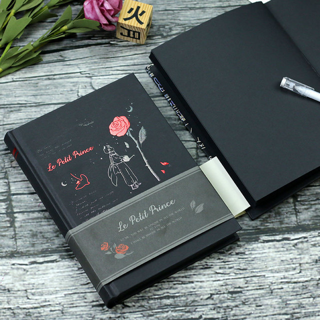 Black Paper Inner Page Creative Blank Black Card Diary Notebook Diy  Hand-painted Hand Book 128 Pages Free 3 Highlight Pens - Notebook -  AliExpress